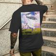 Ufo 誘拐ユニコーン メンズTシャツ バックプリント 彼への贈り物