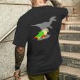 Velociraptor パイナップル コニュア 恐竜 シャドウ オウム メンズTシャツ バックプリント 彼への贈り物
