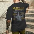 Yf-23 ステルス戦闘機 ミリタリー ジェット仕様 インフォグラフィック イエロー メンズTシャツ バックプリント 彼への贈り物