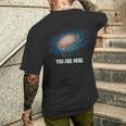 You Are Here 宇宙 銀河 天文学 メンズTシャツ バックプリント 彼への贈り物
