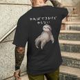 「やればできるけどやらない」ナマケモノ 文字入り おもしろ 筆文字 面白い 服 面白い メンズTシャツ バックプリント 彼への贈り物