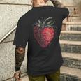 いちごモチーフ イラスト アート いちご メンズTシャツ バックプリント 彼への贈り物