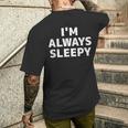 いつも眠いシャツいつも眠い メンズTシャツ バックプリント 彼への贈り物