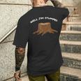 うーん、私は困惑している-木の切り株樹芸家ユーモアダジャレ メンズTシャツ バックプリント 彼への贈り物