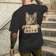 お前、俺の下僕 ねこ 猫好き 猫ネタ 猫しもべ ツンデレ 猫飼い 猫オーナー ネタ おもしろ 猫写真 メンズTシャツ バックプリント 彼への贈り物