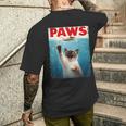 かわいいシャム猫パウズパロディー 猫好きのための猫のミームユーモア メンズTシャツ バックプリント 彼への贈り物