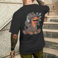 かわいいダックスフント音楽愛好家ヘッドフォン メンズTシャツ バックプリント 彼への贈り物