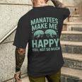 かわいいマナティーユーモア 面白い海の生物 海の生き物 マナティー メンズTシャツ バックプリント 彼への贈り物