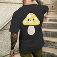 かわいい黄色のキノコ メンズTシャツ バックプリント 彼への贈り物