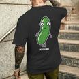 きゅうり 顔 イラスト かわいい おもしろ 面白い 簡単 シンプル ゆるい 野菜 メンズTシャツ バックプリント 彼への贈り物