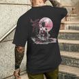 さくら 桜 日本の芸者 日本のサムライガール メンズTシャツ バックプリント 彼への贈り物
