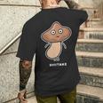 しいたけ キノコ 顔 イラスト かわいい おもしろ 面白い 簡単 シンプル ゆるい 野菜 メンズTシャツ バックプリント 彼への贈り物