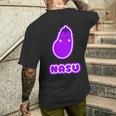 なす 茄子『Oyasai お野菜』ゆる かわいい キャラクター 面白い メンズTシャツ バックプリント 彼への贈り物