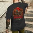 なまはげ ロックンロール 秋田県 男鹿 鬼 ギター バンド メンズTシャツ バックプリント 彼への贈り物