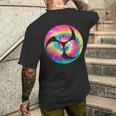 みつどもえシンボル 70年代 タイダイ 太鼓ドラマー メンズTシャツ バックプリント 彼への贈り物
