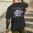 やんのかステップねこリニューアル版 おもしろ ゆるかわ かわいい ギフト 猫好き メンズTシャツ バックプリント 彼への贈り物