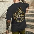 りんご ハート ひらがな 隠し文字 タイポグラフィ ユニーク おもしろみ フルーツ デザイン 長袖tシャツ メンズTシャツ バックプリント 彼への贈り物
