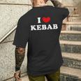 アイ・ラブ・ケバブ、アイ・ハート・ケバブ メンズTシャツ バックプリント 彼への贈り物