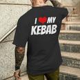アイ・ラブ・マイ・ケバブ・ハート メンズTシャツ バックプリント 彼への贈り物