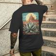 アガベ モンタナ山 アガベ 多肉植物 メキシカン メンズTシャツ バックプリント 彼への贈り物