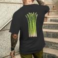 アスパラガス 野菜 グラフィックアート アスパラガス メンズTシャツ バックプリント 彼への贈り物