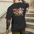 アメリカ・タイ国旗 誇り高いタイ系アメリカ人のルーツ タイ系アメリカ人の遺産 メンズTシャツ バックプリント 彼への贈り物