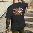 アメリカ・タイ国旗 誇り高いタイ系アメリカ人のルーツ タイ系アメリカ人の遺産 長袖tシャツ メンズTシャツ バックプリント 彼への贈り物