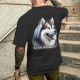 アラスカン・マラミュート犬 メンズTシャツ バックプリント 彼への贈り物