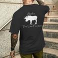 アラスカ地図ユニークなアラスカのお土産アラスカムース 長袖tシャツ メンズTシャツ バックプリント 彼への贈り物