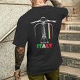 イタリアのバイカーライダーオートバイ愛イタリアスクーターバイクスクート メンズTシャツ バックプリント 彼への贈り物