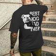 メンズ イングリッシュブルドッグ お父さん 父の日 ヴィンテージスタイル 犬 メンズTシャツ バックプリント 彼への贈り物