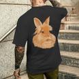 ウサギ ライオンヘッド ウサギ メンズTシャツ バックプリント 彼への贈り物