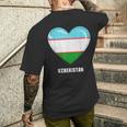 ウズベキスタン国旗シャツ メンズTシャツ バックプリント 彼への贈り物