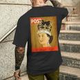 エリザベス女王 ファンビンテージポスター 英国王 メンズTシャツ バックプリント 彼への贈り物