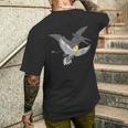 オウム 恐竜 影 テロダクティル オカメインコ メンズTシャツ バックプリント 彼への贈り物