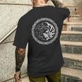 オオカミ陰陽ウルフ、陰陽太極拳、Qiゴング、ヨガ、Mma メンズTシャツ バックプリント 彼への贈り物