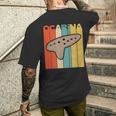 オカリナ レトロ メンズTシャツ バックプリント 彼への贈り物