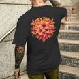 オレンジ ハイビスカス トロピカル ブロッサム 夏 美学 メンズTシャツ バックプリント 彼への贈り物