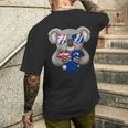 オーストラリア国旗 オーストラリアコアラ メンズTシャツ バックプリント 彼への贈り物