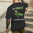 カマキリ 虫 祈るカマキリ メンズTシャツ バックプリント 彼への贈り物
