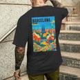 カラフル バルセロナ スペイン ガウディ公園 & サグラダファミリア 旅行 メンズTシャツ バックプリント 彼への贈り物