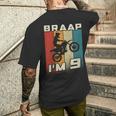 キッズ Braap I'm 9 ダートバイク 誕生日 9 Mx 9歳の誕生日 モトクロス メンズTシャツ バックプリント 彼への贈り物