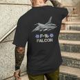 キッズ アメリカ空軍の航空機戦闘機f16ファルコン メンズTシャツ バックプリント 彼への贈り物