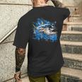 キハダマグロ釣り 大物漁師 メンズTシャツ バックプリント 彼への贈り物