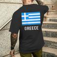 ギリシャの国旗 メンズTシャツ バックプリント 彼への贈り物