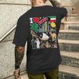 クウェート 手描きのシンボル クウェート地図 文化的アイコン メンズTシャツ バックプリント 彼への贈り物