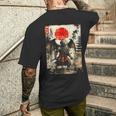 クトゥルフ・サムライ、ヴィンテージ・日本のラブクラフト・ホラー メンズTシャツ バックプリント 彼への贈り物