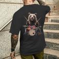 クマの演奏 ドラム リアル メンズTシャツ バックプリント 彼への贈り物