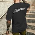 クリーンなミニマルポジティブ筆記体「無限」。 メンズTシャツ バックプリント 彼への贈り物
