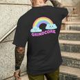 グラインドコアシャツ 皮肉なレインボー 面白いグラインドコアミュージック メンズTシャツ バックプリント 彼への贈り物